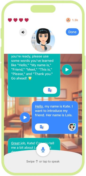AI Tutor speaking sessions
